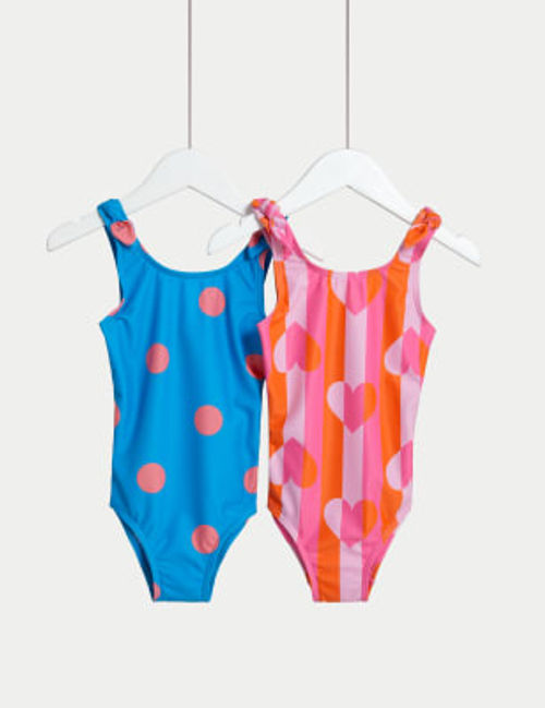 M&S Girls 2pk Spot & Striped...