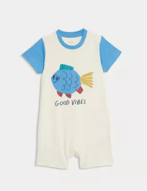 M&S Boys Pure Cotton Fish...