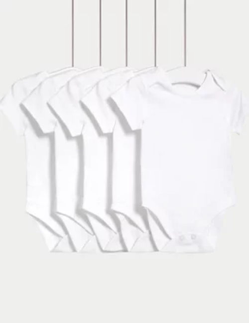 M&S 5pk Pure Cotton Bodysuits...