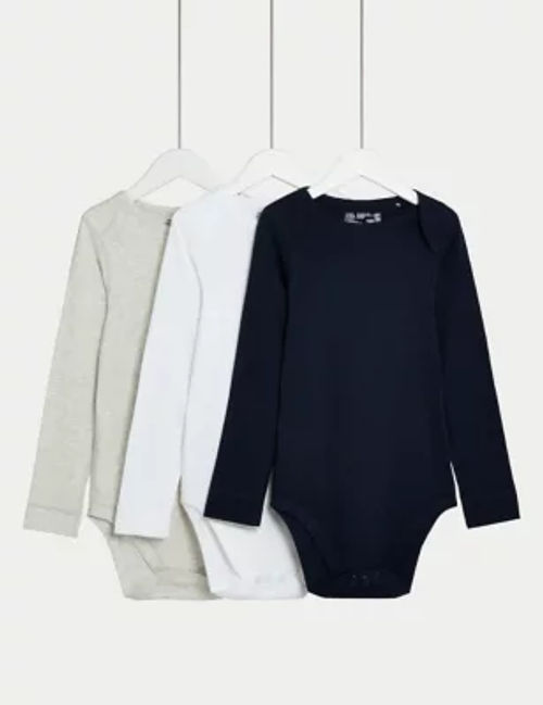 M&S 3pk Pure Cotton Bodysuits...