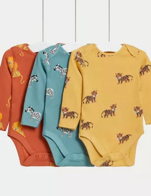 M&S 3pk Pure Cotton Animal...