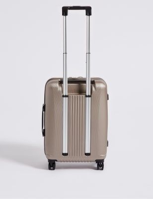 M S Heritage 8 Wheel Hard Shell Cabin Suitcase Shell Navy Petrol