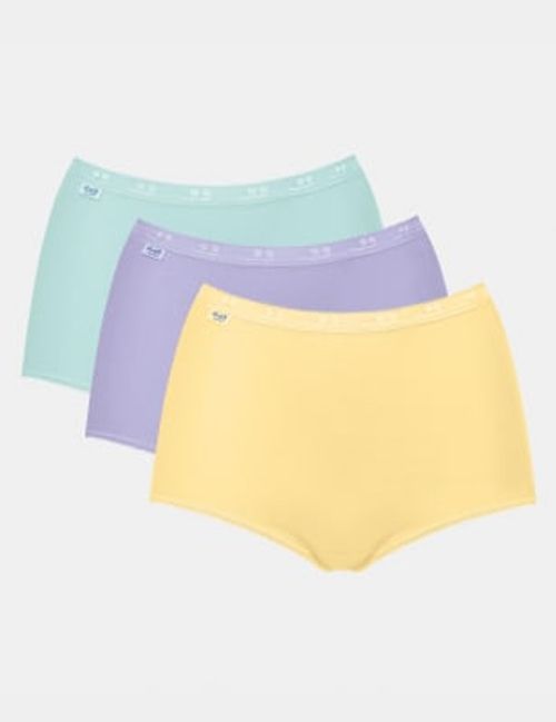 Sloggi Womens 3pk High Waisted Full Briefs - 24 - Yellow Mix