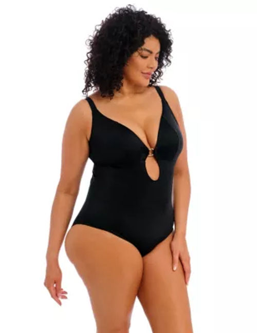Collective Padded Cut Out Deep Plunge Swimsuit