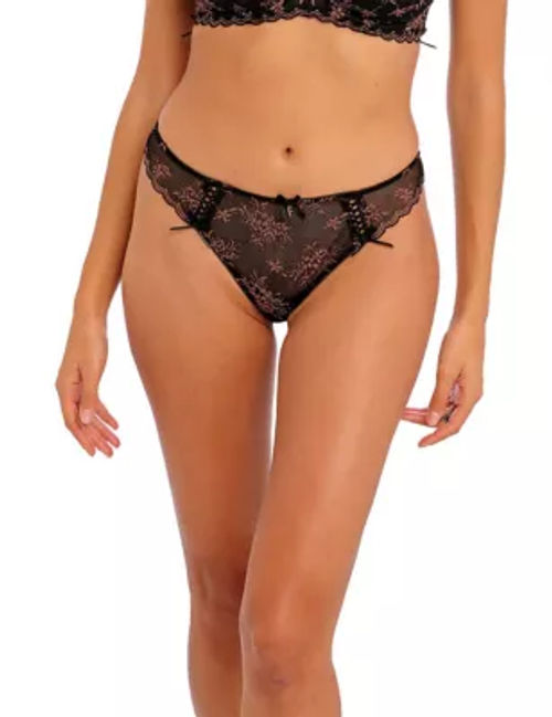 Freya Womens Offbeat Decadence No VPL Brazilian Knickers - Black, Black, £17.00