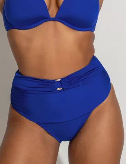 Pour Moi Women's Samoa High Waisted Bikini Bottoms - 12 - Blue, Blue