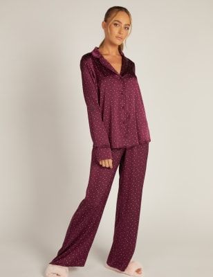 ROSIE Satin Crane Bird Design Pyjama Set Compare Brent Cross