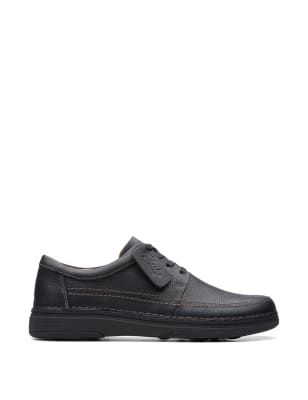 Clarks Womens Leather Casual Shoes 10 Black Black Brown