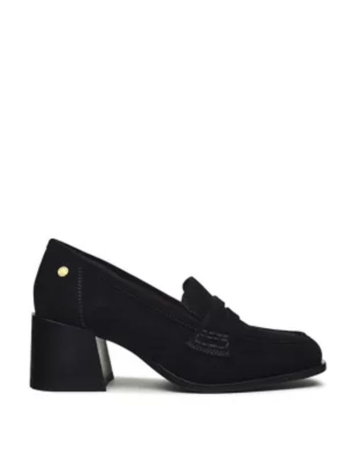 Radley Women's Thistle Suede Block Heel Loafers - 8 - Black, Black,Tan