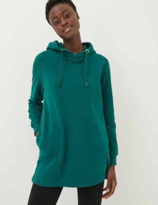 White longline online hoodie