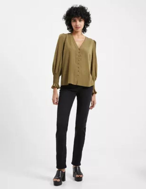 RELAXED BUTTON THROUGH BLOUSE