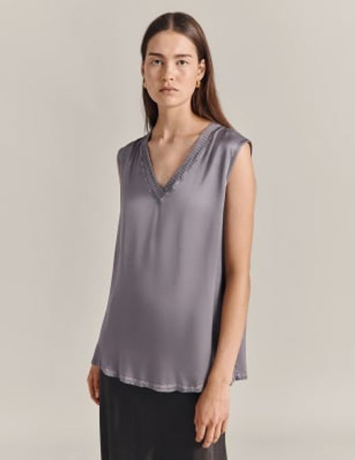 Ghost Womens Satin V-Neck...