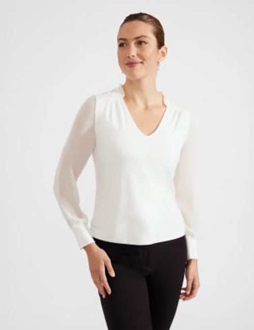 Hobbs Womens V-Neck Top - L -...