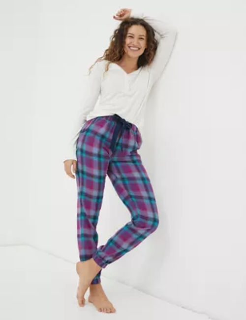 Pure Cotton Checked Pyjama Bottoms