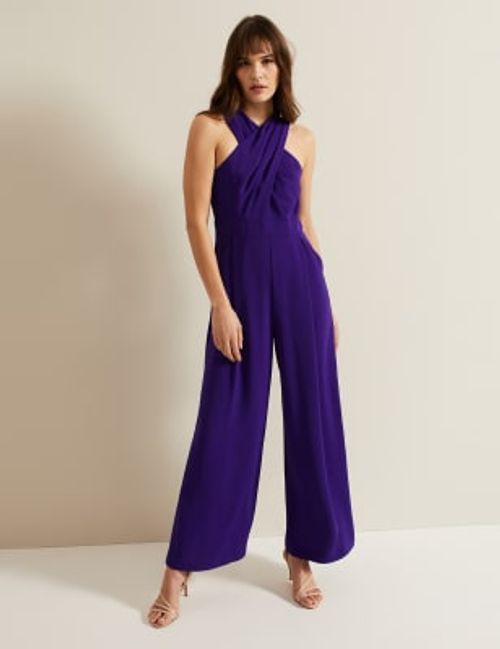 Phase Eight Women's Sleeveless Wide Leg Jumpsuit - 16 - Purple, Purple