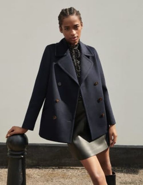 Navy Peacoat in Pure Wool