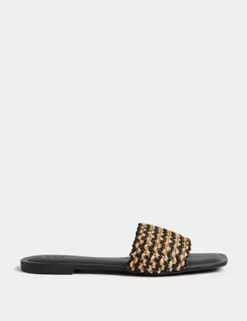 M&S Womens Striped Flat Mules...