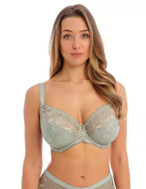 Fantasie Womens Aubree Wired Side Support Full Cup Bra - 30D - Sage,  Sage,Black Mix,Red, £42.00