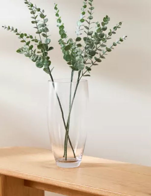 M&S Large Poppy Vase - Clear,...