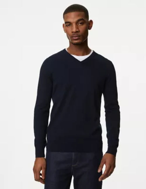 M&S Men's Pure Cotton V-Neck...