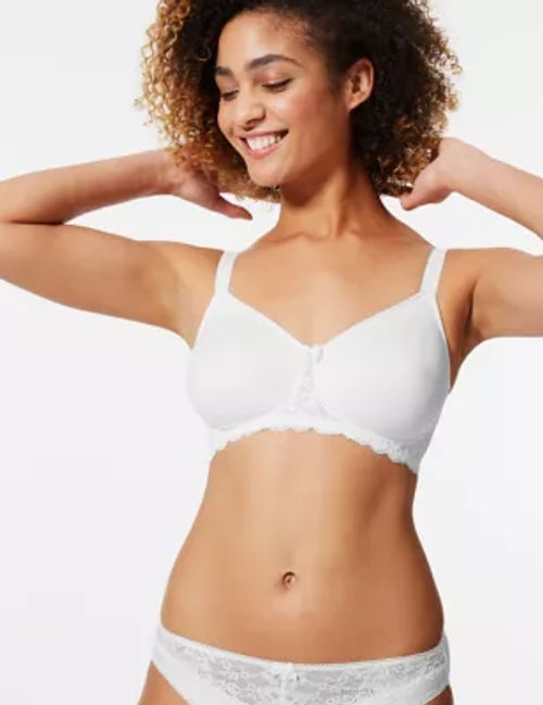 Lace Wing Smoothing Underwired Non-Padded Bra B-E, M&S Collection