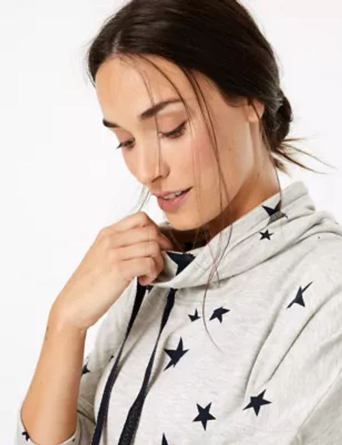 M&S Collection Flexifit Star Print Funnel Neck Lounge Top