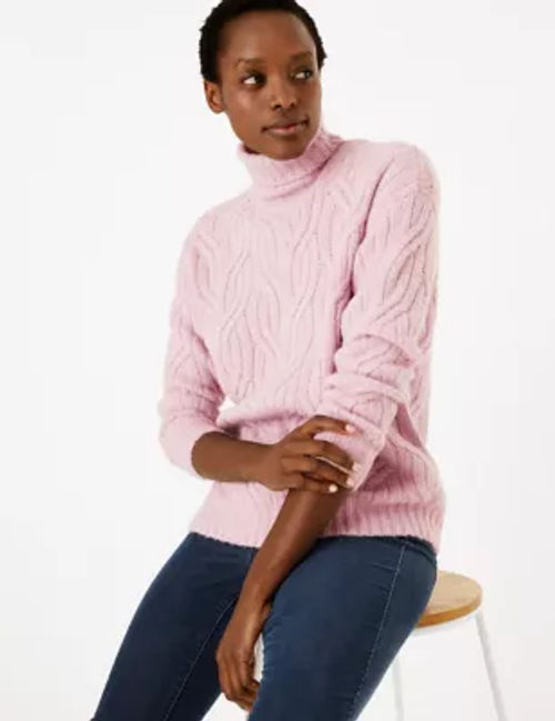 Cable Knit Crew Neck Jumper, M&S Collection