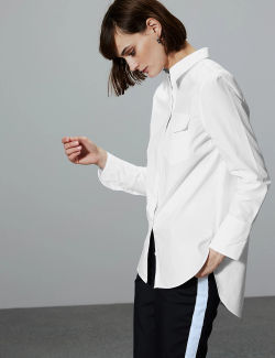 Autograph Pure Cotton Button Detailed Shirt