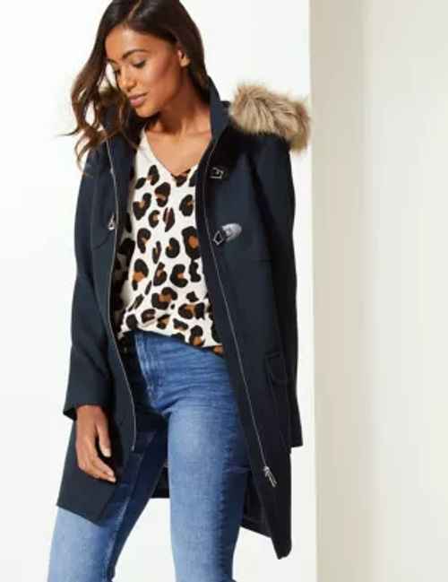Faux Fur Collared Short Jacket, M&S Collection