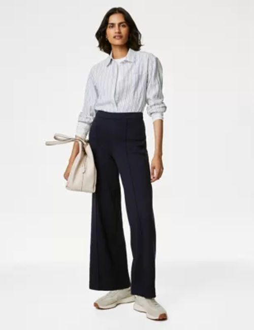 Jersey Elasticated Waist Flared Trousers, M&S Collection