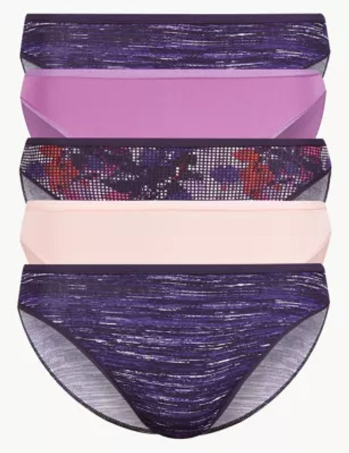 5pk No VPL Microfibre High Leg Knickers, M&S Collection, M&S