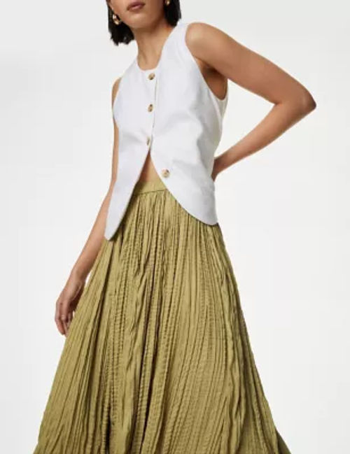 M&S Womens Textured Pleated...