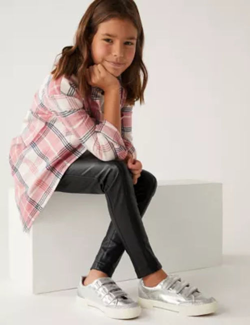 M&S Girls Faux Leather Leggings (6 - 16 Yrs) - 11-12 - Black
