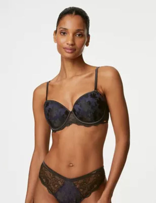 Nerine Silk Print Wired Balcony Bra A-E