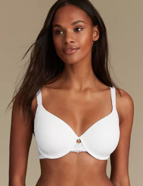 MARKS & SPENCER M&S 3pk Cotton & Lace Non Wired Full Cup Bras A-E