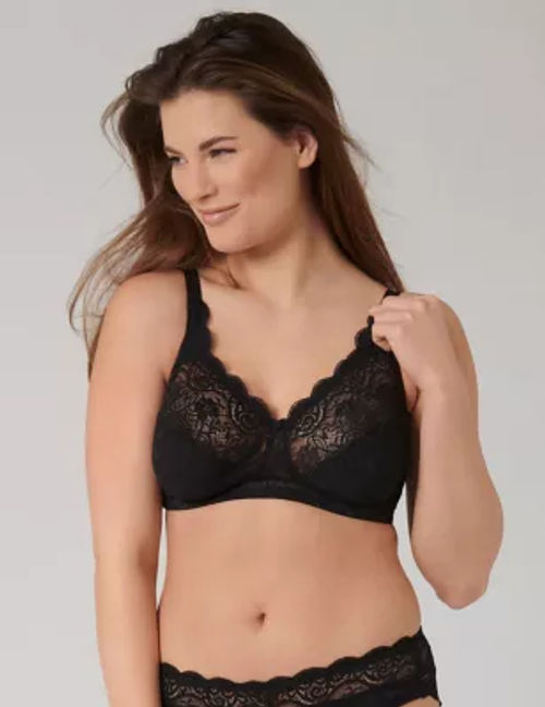 Triumph Womens Amourette 300 Lace Non Wired Full Cup Bra - 34C - Black,  Black,White, £34.00