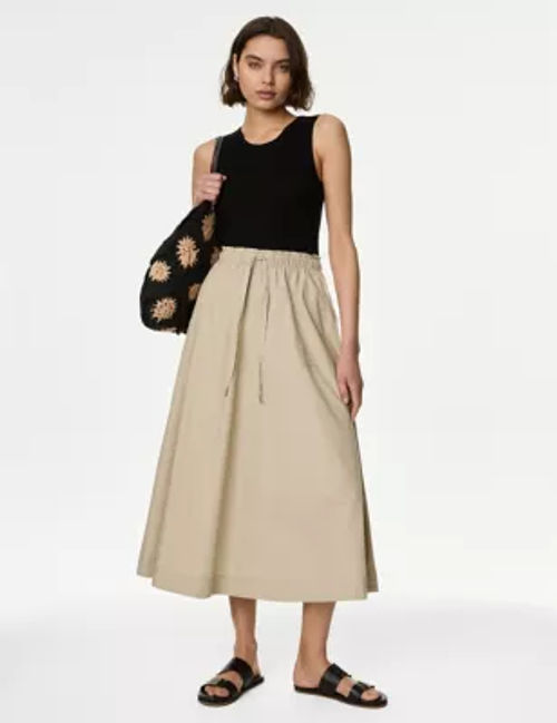 M&S Womens Pure Cotton Midi...