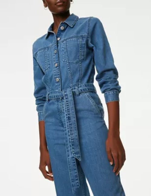 M&S Womens Denim Belted...