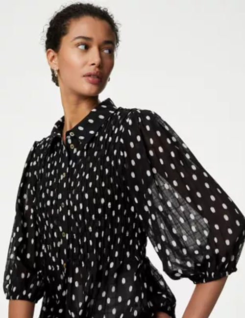 M&S Women's Printed Shirred...