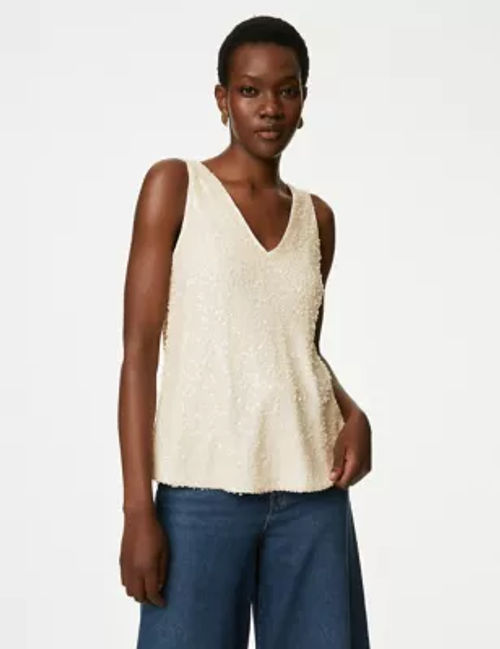 M&S Women's Sequin V-Neck...