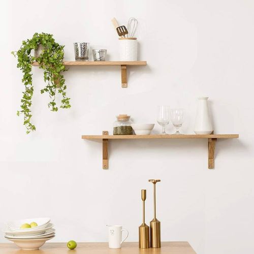 Corner Shelf Solid Oak Wood Floating Wall Mounted | £44.95 | Mirror Online