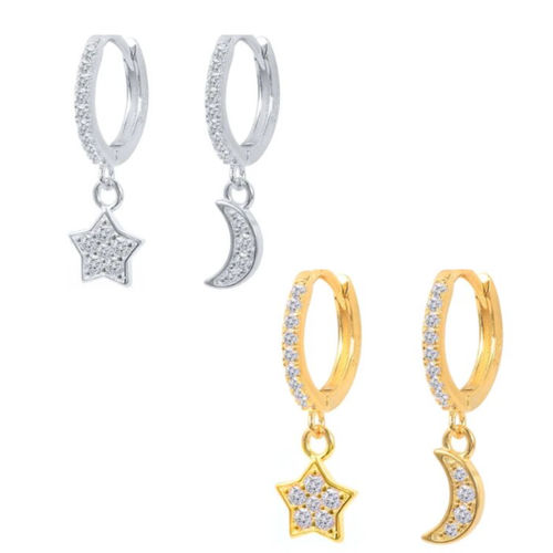 Sterling Silver Diamante Star...