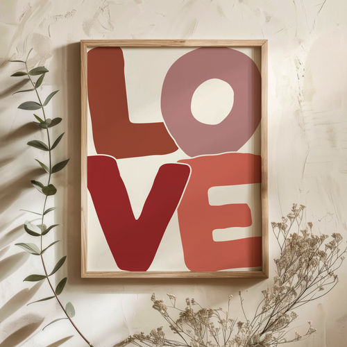 Love Print - Typography Wall...