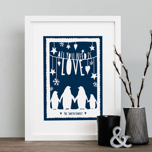 Penguin Family Papercut Or...