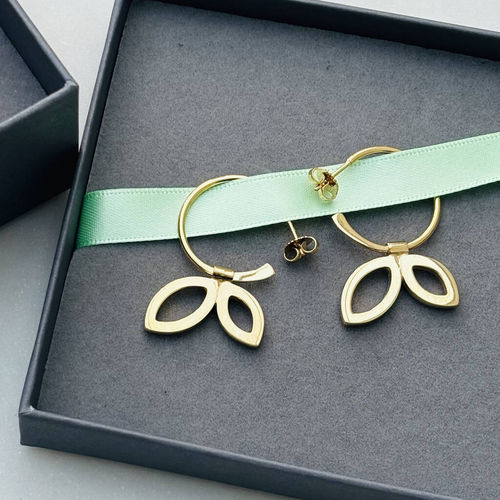 Eden Hoop Earrings, Silver
