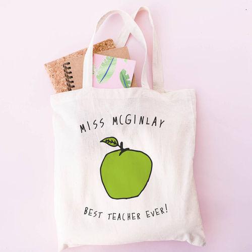 Personalised Apple Teacher Bag