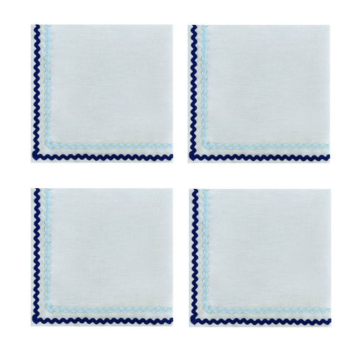 Blue Ric Rac Napkins, Set Of...