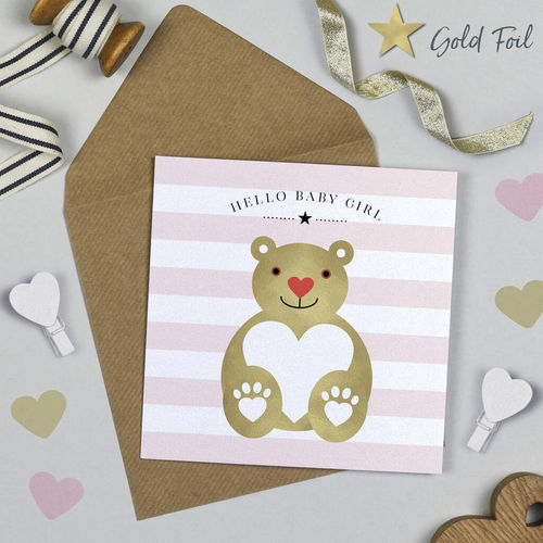 Teddy Baby Girl Card