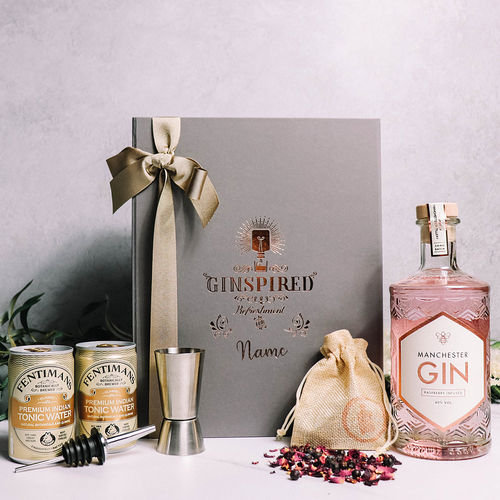 Personalised Manchester Raspberry Gin Gift Set