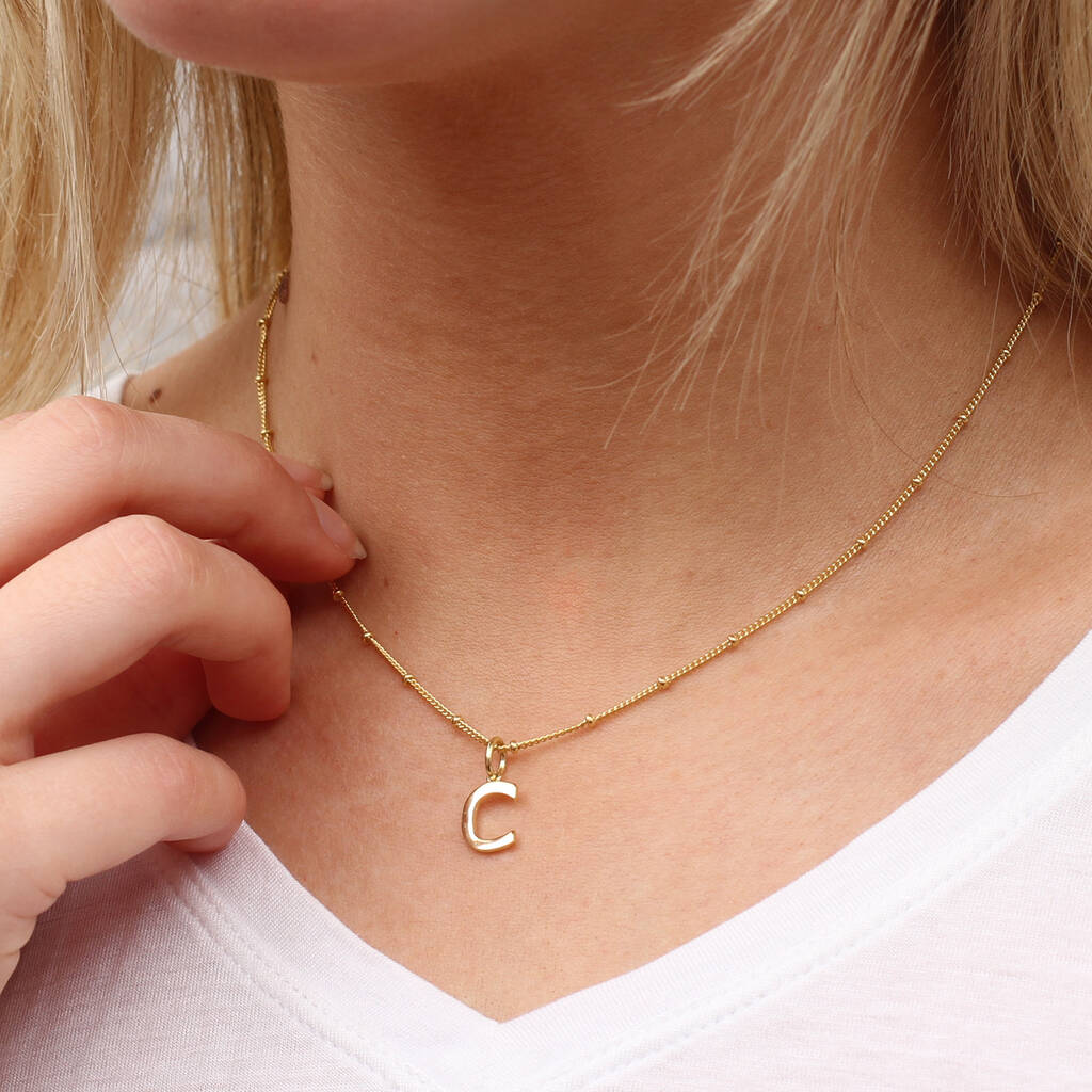 24K Gold Initial Pendant Necklace - 2 Letters - Culturesse